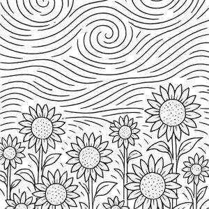 kolorowanka inspirowana van Goghiem i jego dziełami