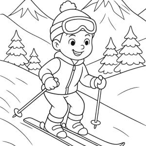 kolorowanka narty snowboard