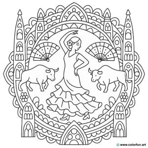 kolorowanka hiszpania mandala