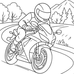 kolorowanka motocykl w akcji