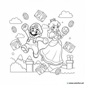 kolorowanka Mario księżniczka Peach