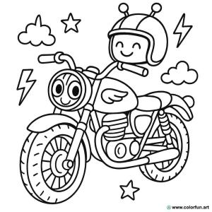 kolorowanka motocykl zabawny