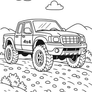 kolorowanka ciężarówka 4x4