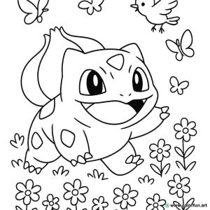 kolorowanka bulbasaur zabawny