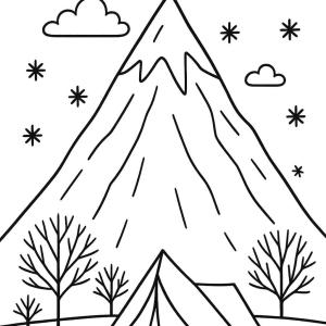 dibujo para colorear everest nieve