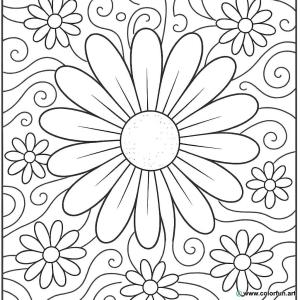 dibujo para colorear margarita artística