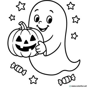kolorowanka rysunek halloween dla małych