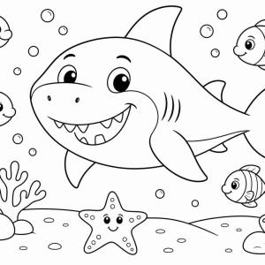 coloriage requin morsure