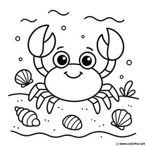 kolorowanka uroczy krab