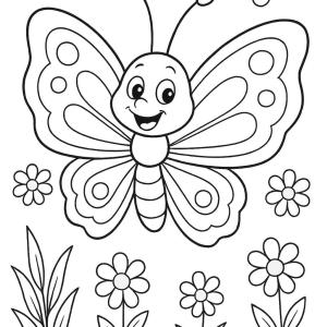 kolorowanka motyl cartoon