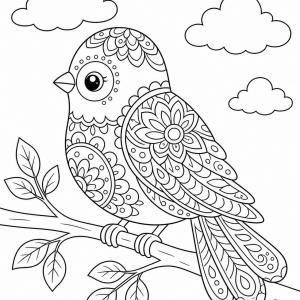 dibujo para colorear mandala de pájaro lindo