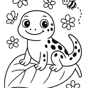 kolorowanka salamandra łatwa