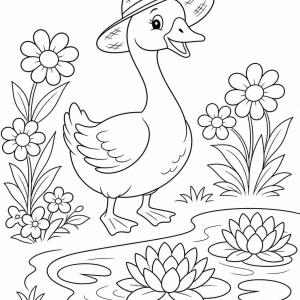 kleurplaat gans cartoon