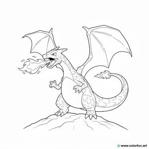 kolorowanka dracaufeu smok