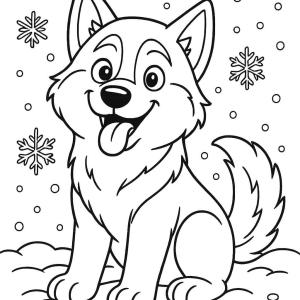 kolorowanka husky grający