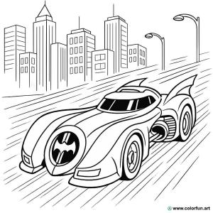 kolorowanka batmobil pościg
