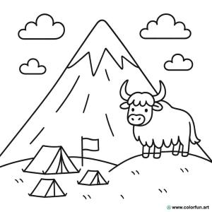 dibujo para colorear everest fácil