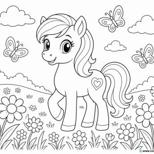 coloriage poney pour enfants