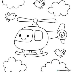 kolorowanka helikopter w locie