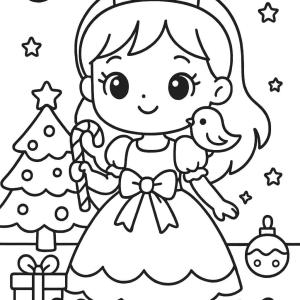kolorowanka księżniczka święta kawaii