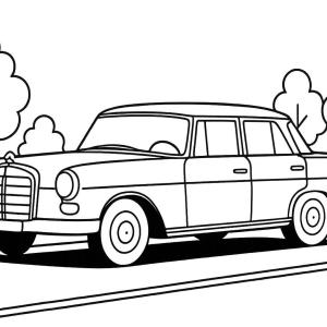 kolorowanka mercedes vintage