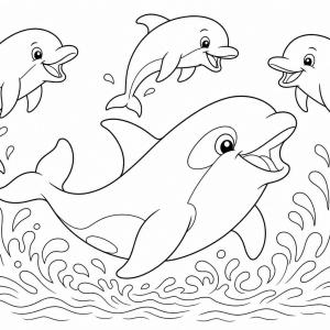 coloriage orque et dauphins