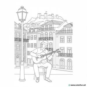 kolorowanka Portugalia fado