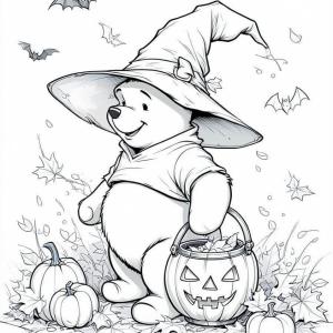 Winnie the Pooh Halloween coloring page