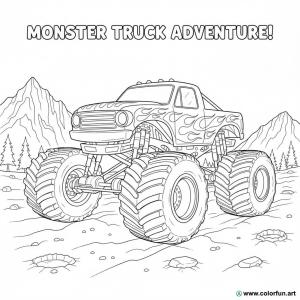 kolorowanka monster truck 3D