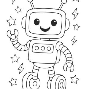 kolorowanka robot kreskówka