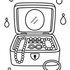 dibujo para colorear caja de joyas