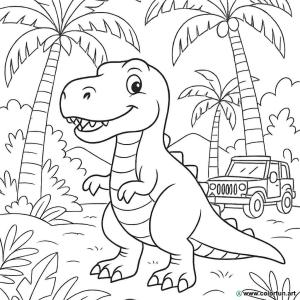 kolorowanka jurassic park t-rex