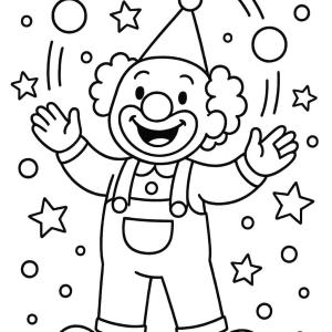 coloriage clown jongleur