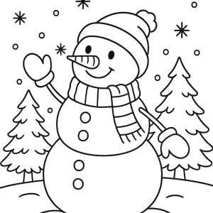 dibujo para colorear invierno escenas de navidad