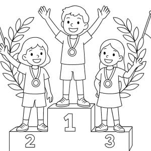 kolorowanka igrzyska olimpijskie podium i medale