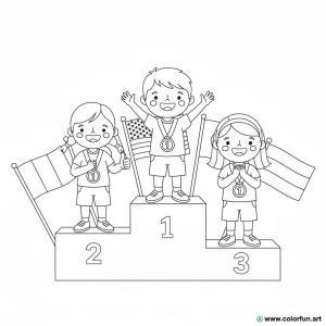 kolorowanka igrzyska olimpijskie podium