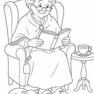 desenhos para colorir vovó que lê