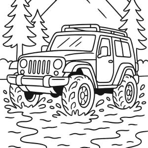 kolorowanka 4x4 błoto