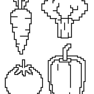 kolorowanka pixel art warzywa