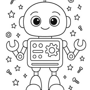 kolorowanka robot rysunek