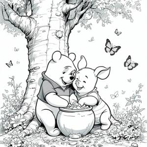 coloring page Winnie the Pooh and Piglet