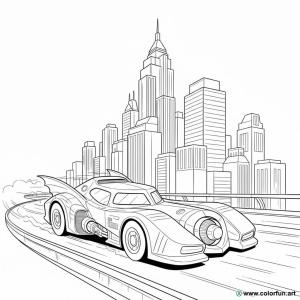 kolorowanka batmobile styl komiksowy