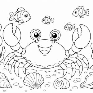 kolorowanka krab dno morskie