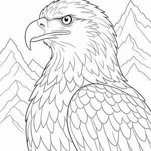 dibujo para colorear retrato de águila