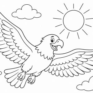 dibujo para colorear de águila para niños