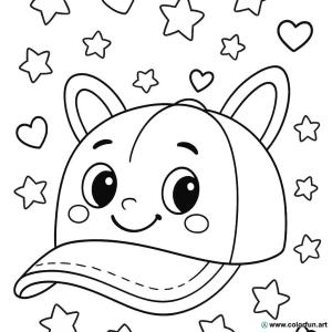 dibujo para colorear gorra bonita