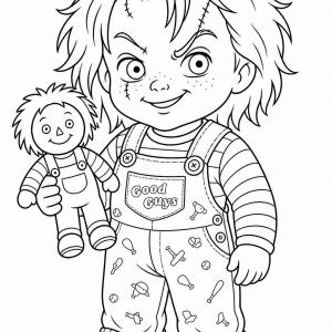 disegno da colorare semplice di Chucky