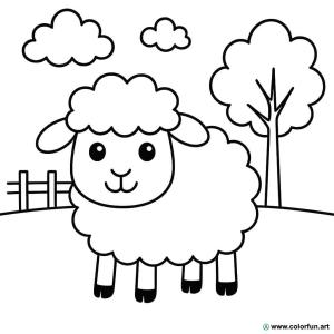 dibujo para colorear oveja 2 años