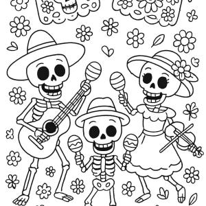 kolorowanka dia de los muertos coco