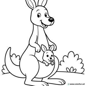 kolorowanka kangura joey w torbie